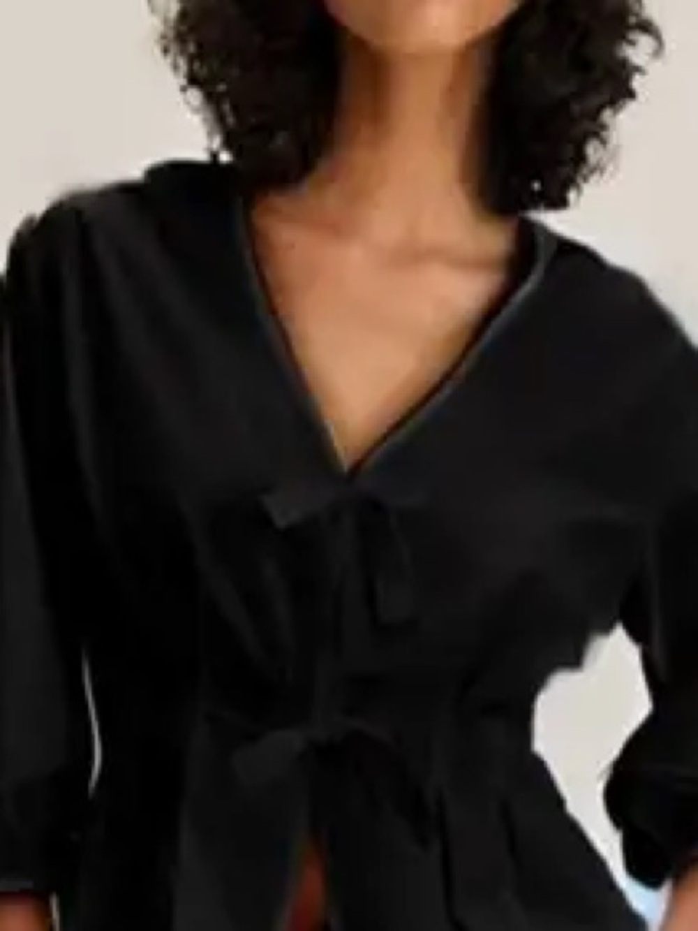 Women's Black Ruffled Peplum Top